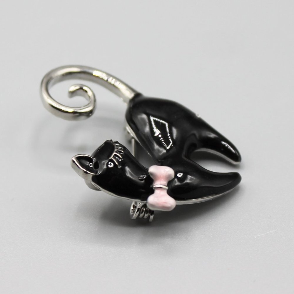 Cat brooch pin jewelry pendant adorable cute gold black pink small elegant - Picture 11 of 12